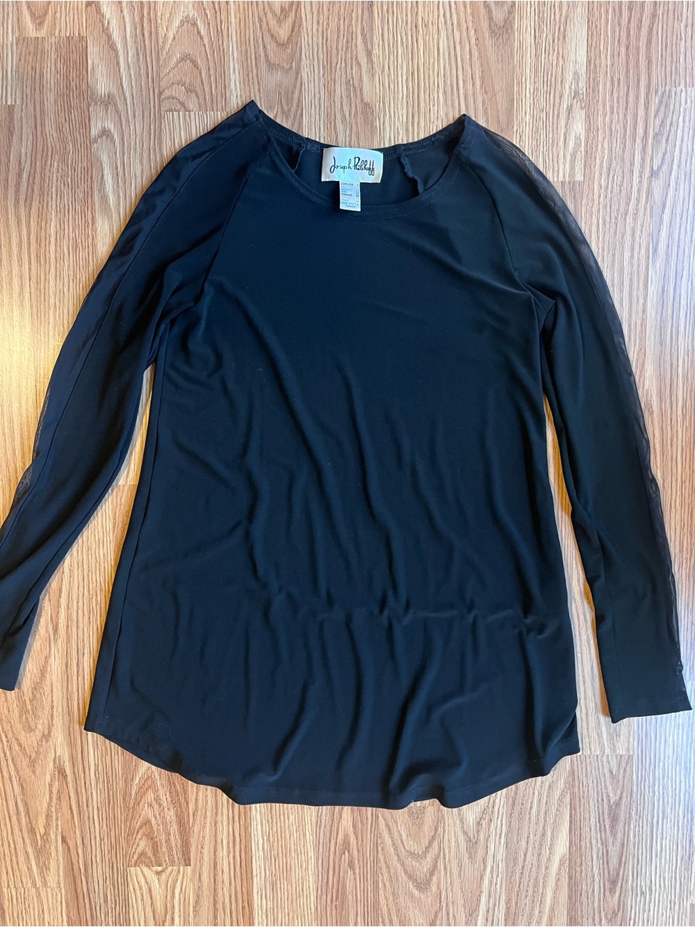 Joseph Ribkoff Black Long-Sleeve Scoop Neck Blouse